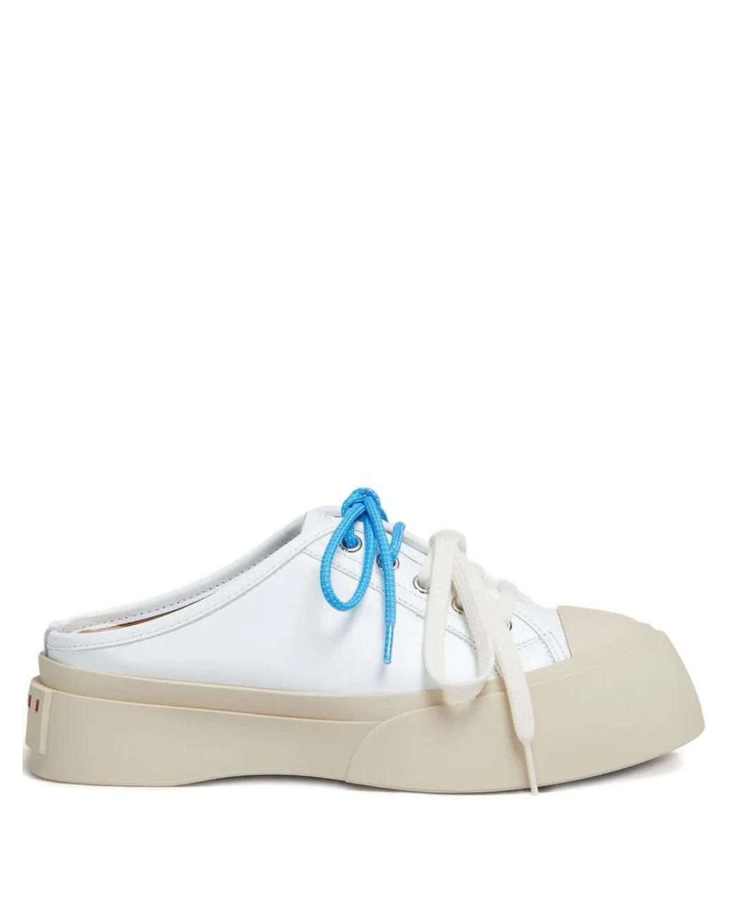 Marni Blue Leather Pablo Lace-Up Sabots
