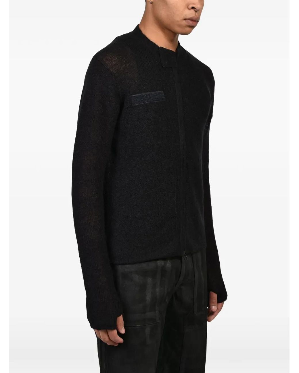 EPHMRL Black Zip-Up Knit Jacket for men