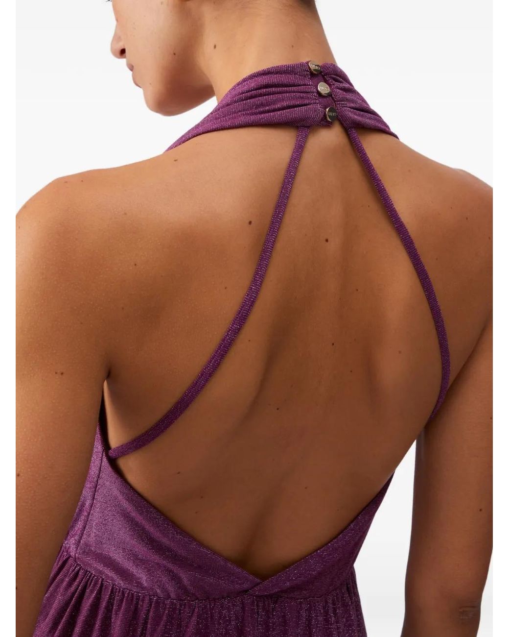 Liu Jo Purple Long Lurex Dress