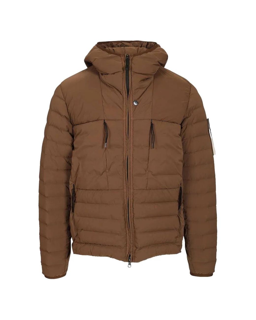 Stone Island Brown Davis-Tcc Hood Quilted Jacket for men