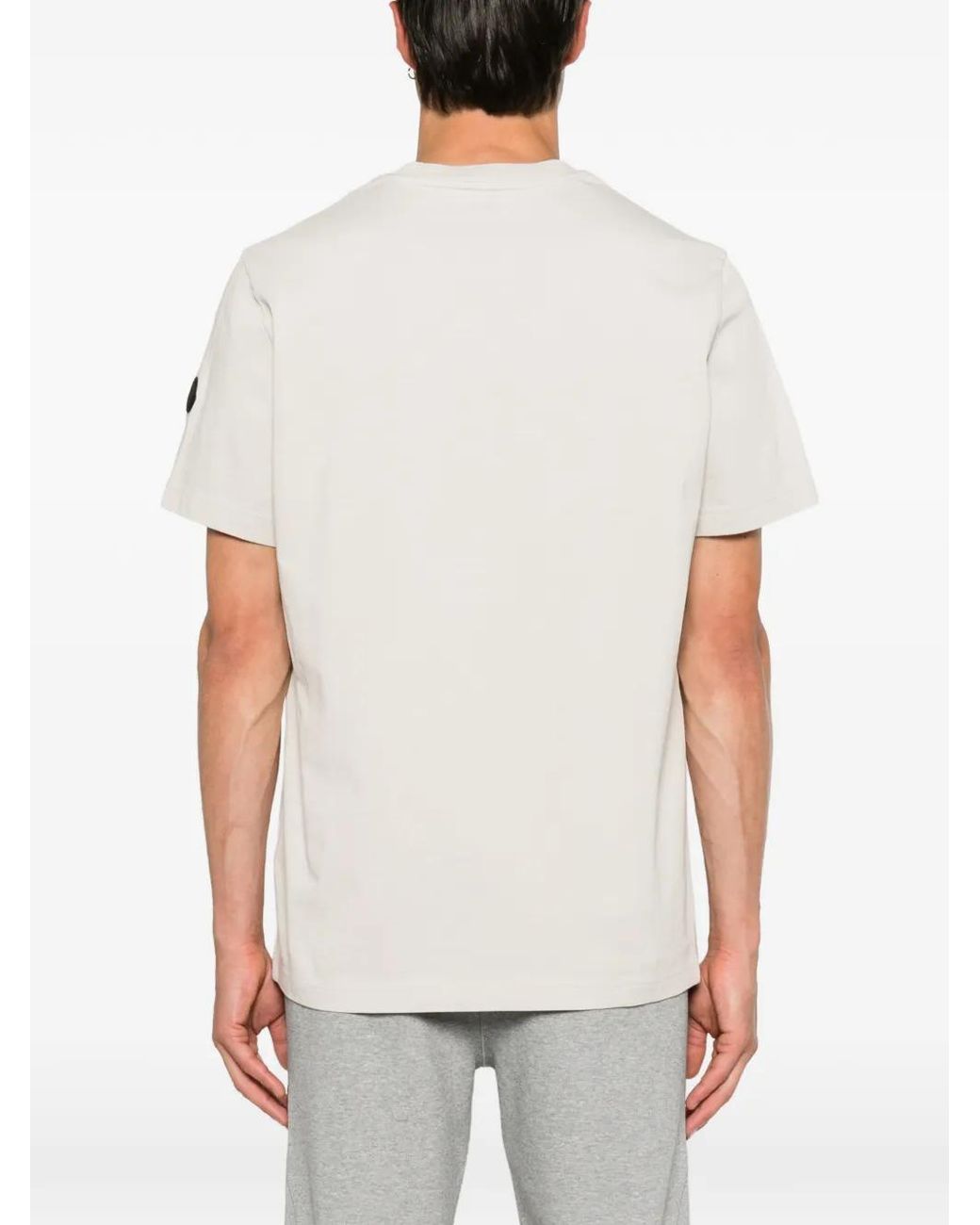 Moncler White Logo Cotton T-Shirt for men