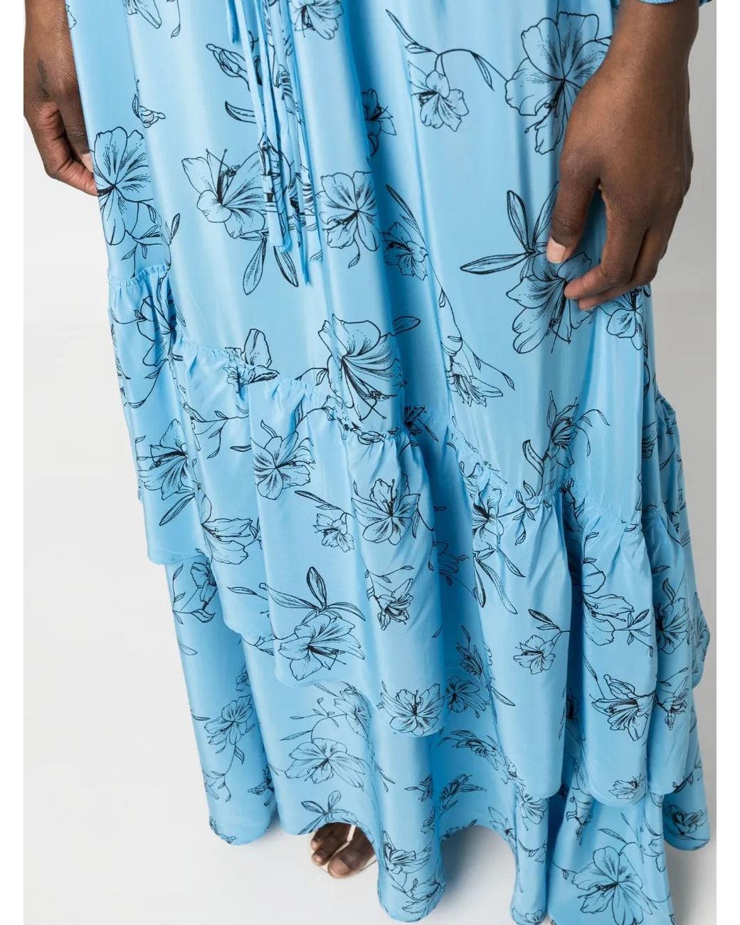 IVY & OAK Blue Floral-Print Maxi Dress