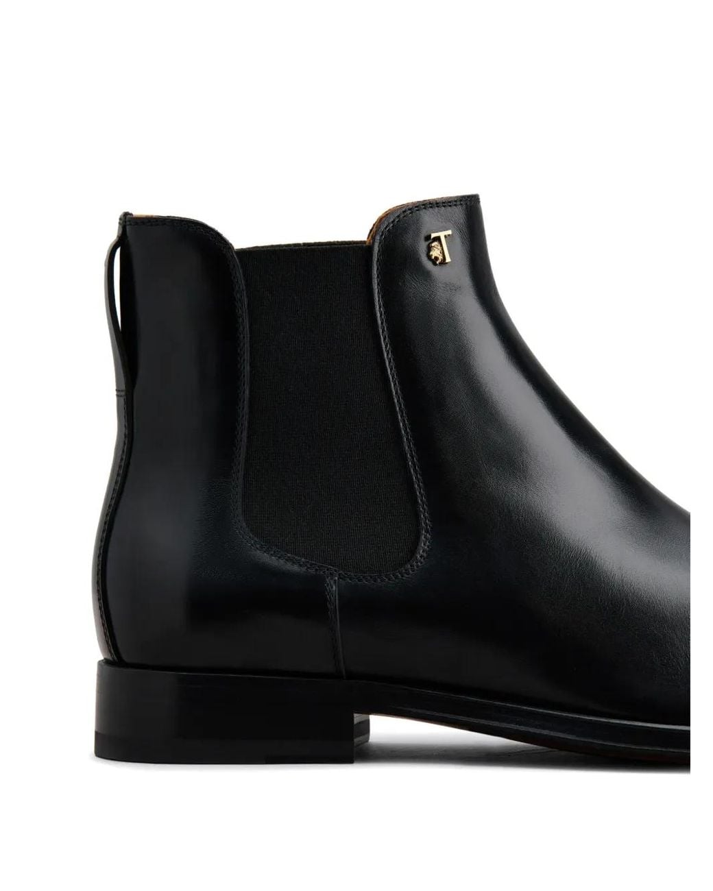 Tod's Black Logo-Plaque Leather Ankle Boots for men