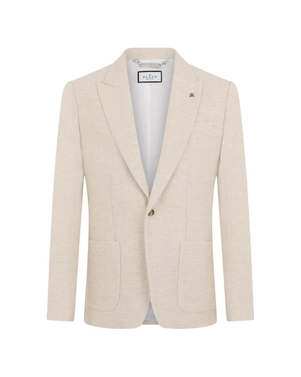 Philipp Plein White Linen Blazer Gigolo Fit for men