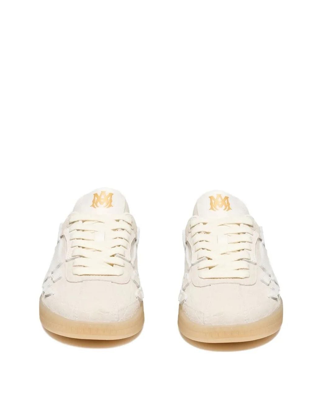 Amiri White Croc Debossed Pacific Bones Sneakers for men