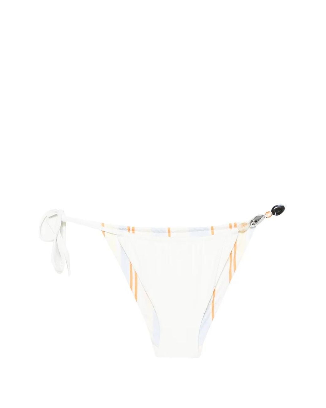 Sir Natural Bead-Embellished Striped Bikini Bottoms