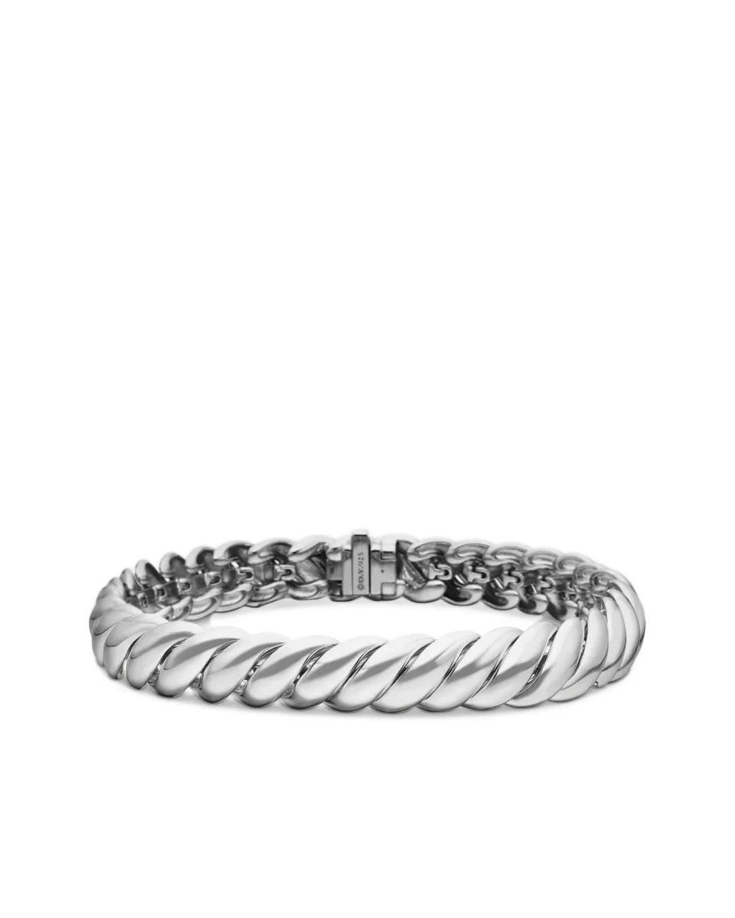 David Yurman White Sterling Sculpted Cable Bracelet (8.5Mm)