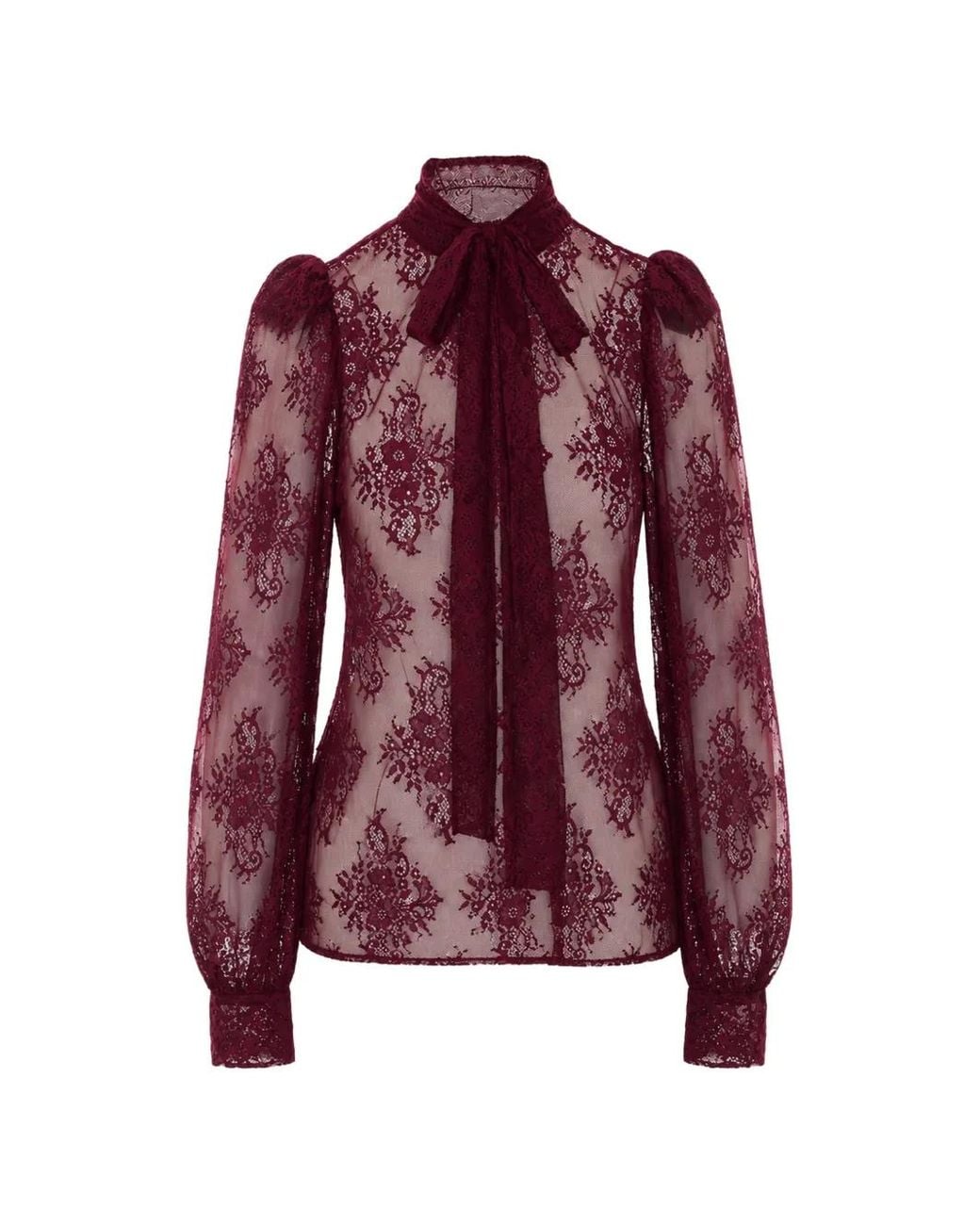 Aniye By Purple Pussy-Bow Lace Shirt