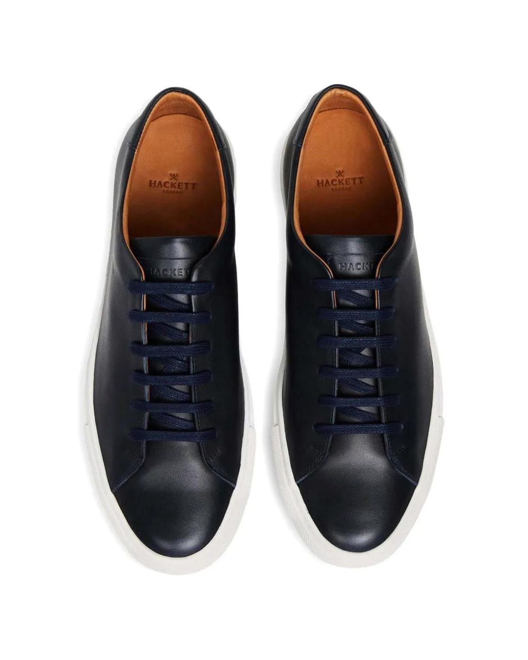 Hackett Blue Idol Derby Lace-Up Leather Sneakers for men
