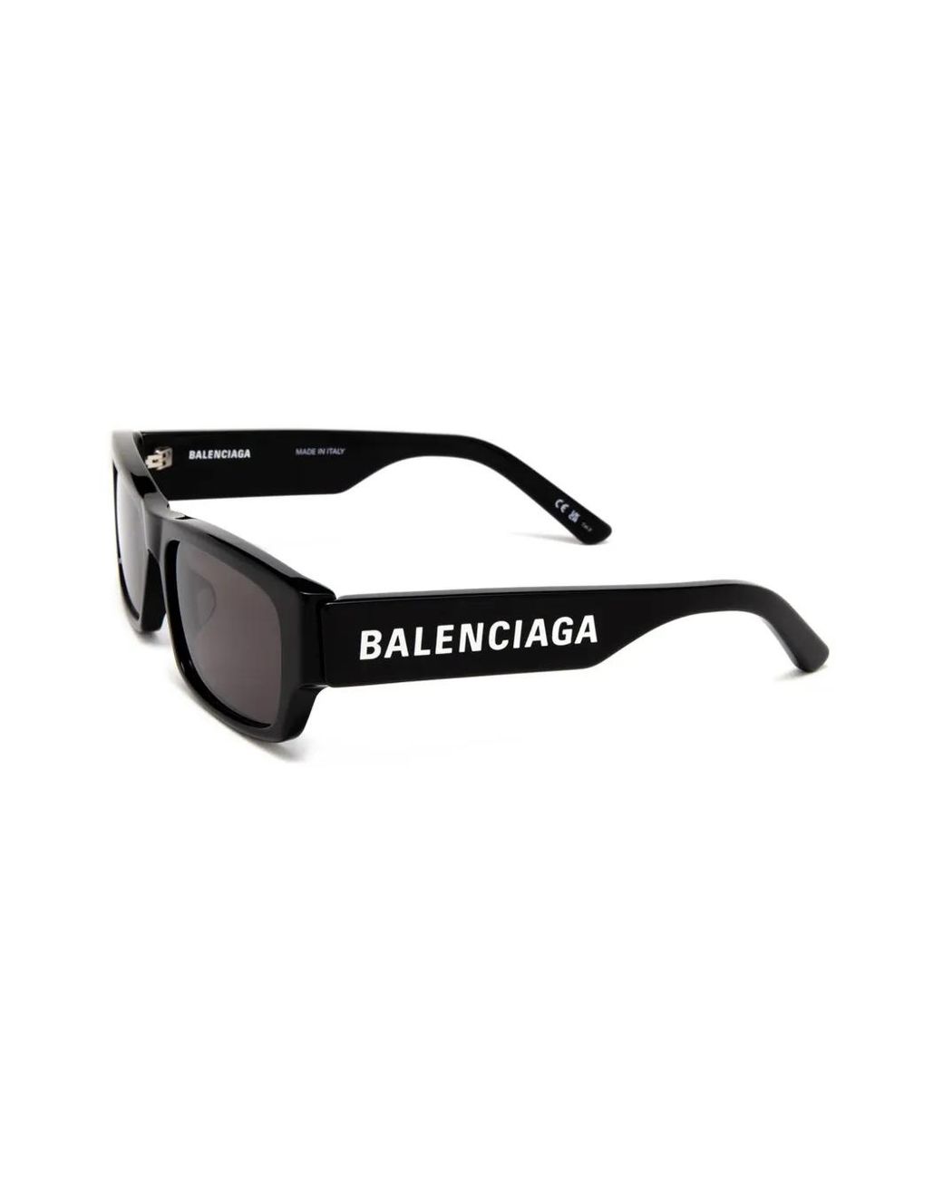 Balenciaga Black Logo-Arm Slim Sunglasses for men