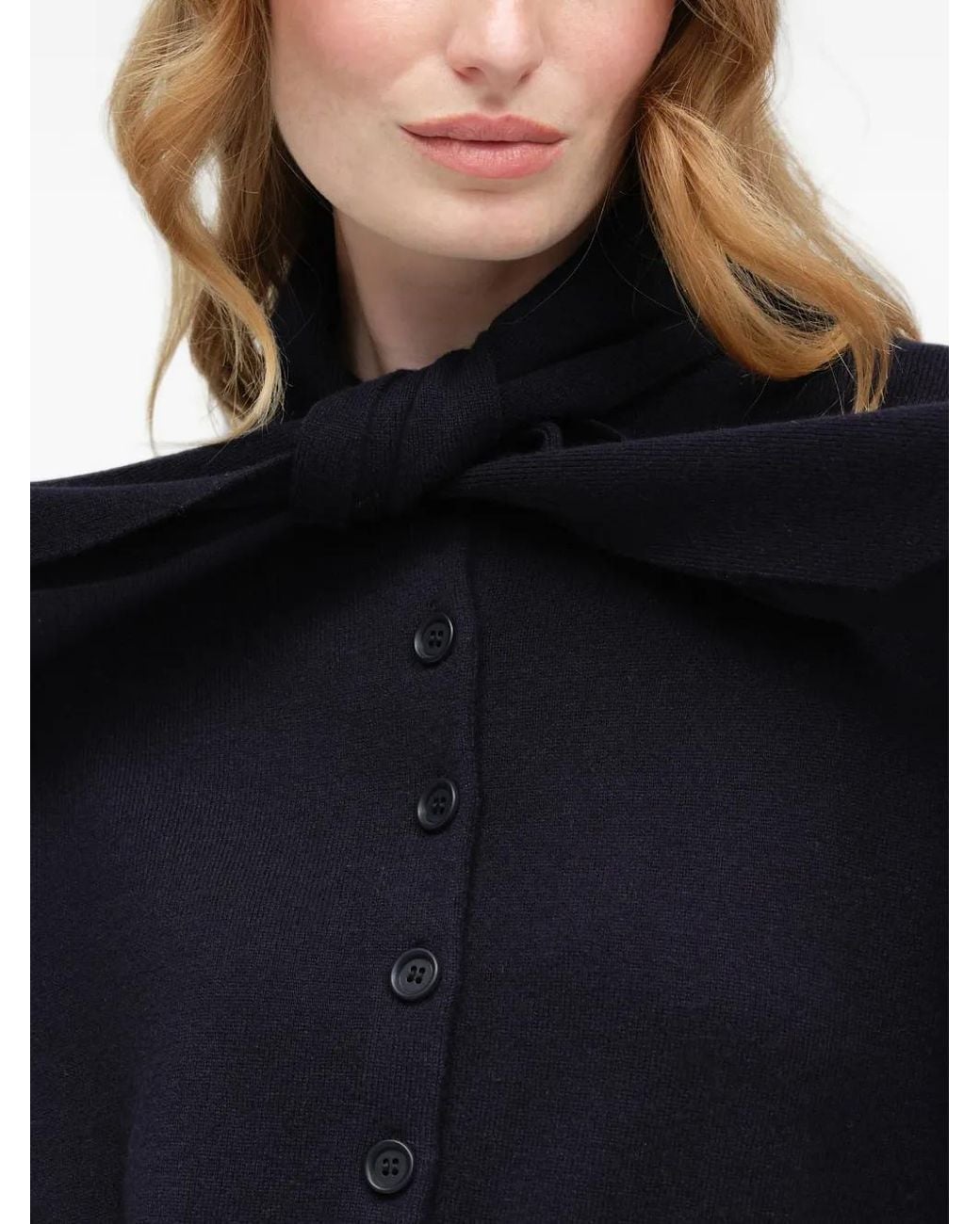 Chinti & Parker Blue Tie-Neck Cardigan