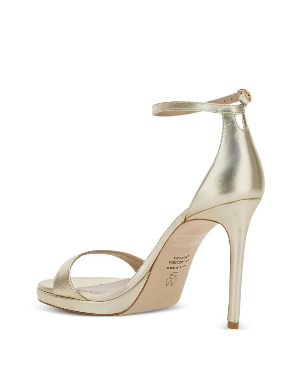Stuart Weitzman Metallic Nudist Disco Sandalen Mit Plateau