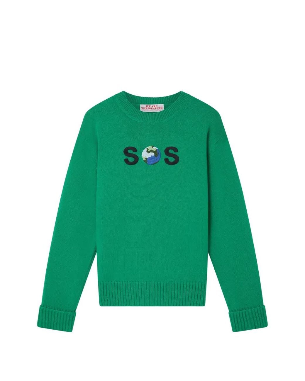 Stella McCartney Green Pull En Laine À Logo Sos Brodé