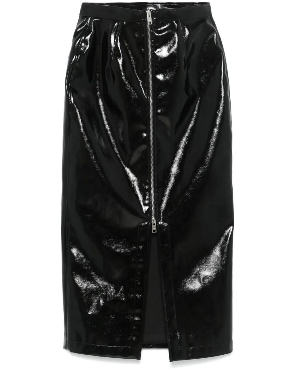 スカート MSGM PATENT LEATHER MIDI SKIRT MSGM Patent Midi Skirt in Black | Lyst