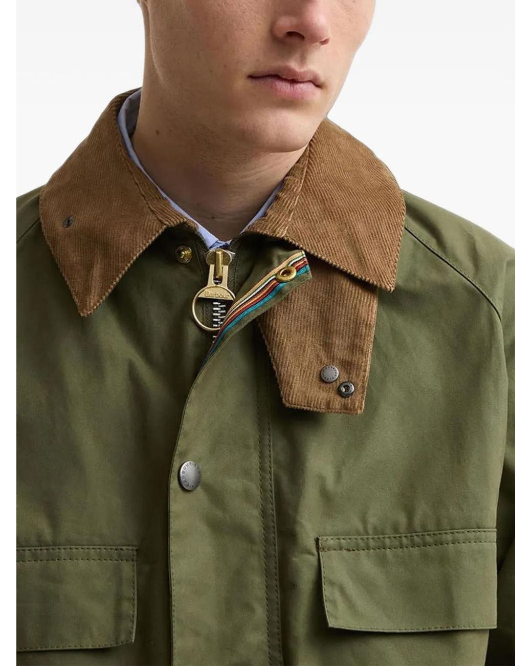 Barbour Green X Paul Smith Sugarlump Bedale Corduroy-Collar Jacket