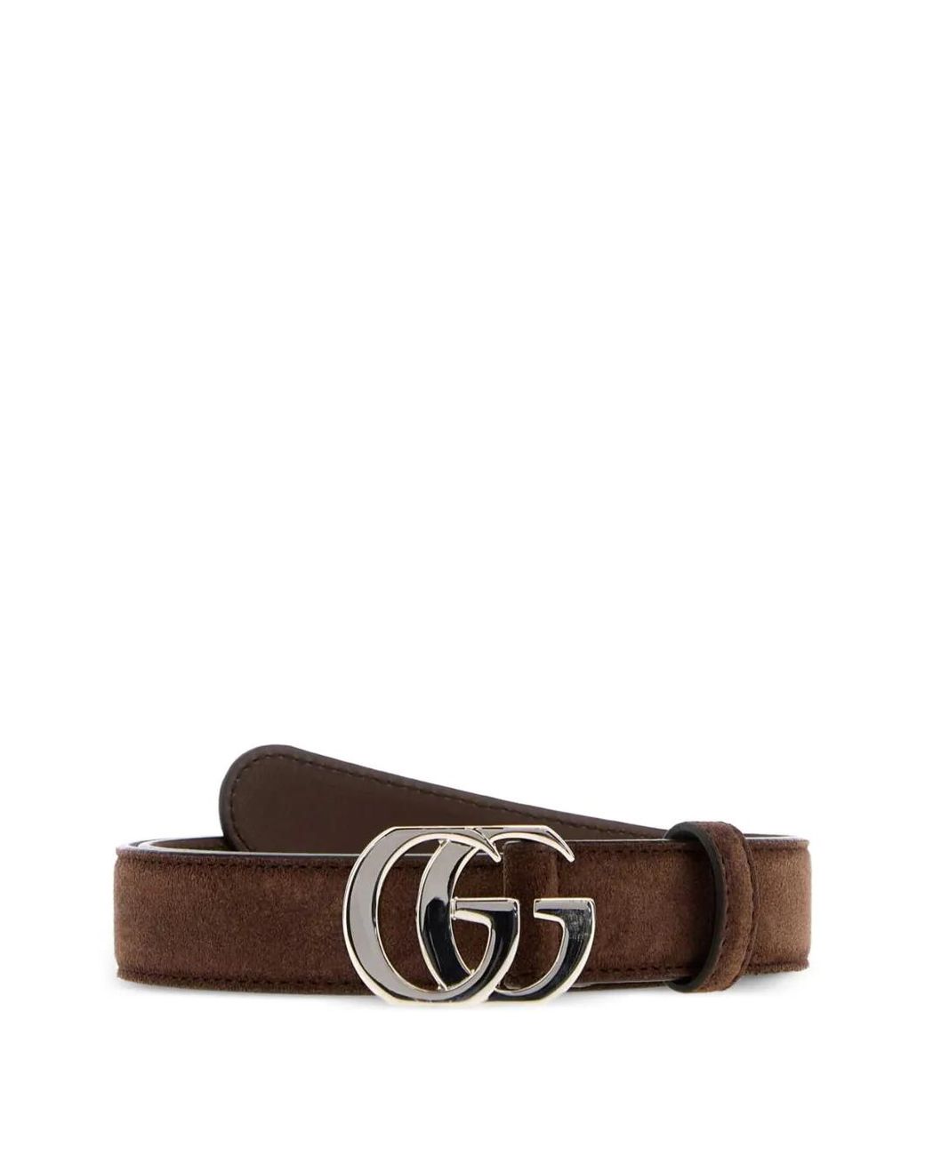 Gucci Brown Gg Marmont Suede Belt