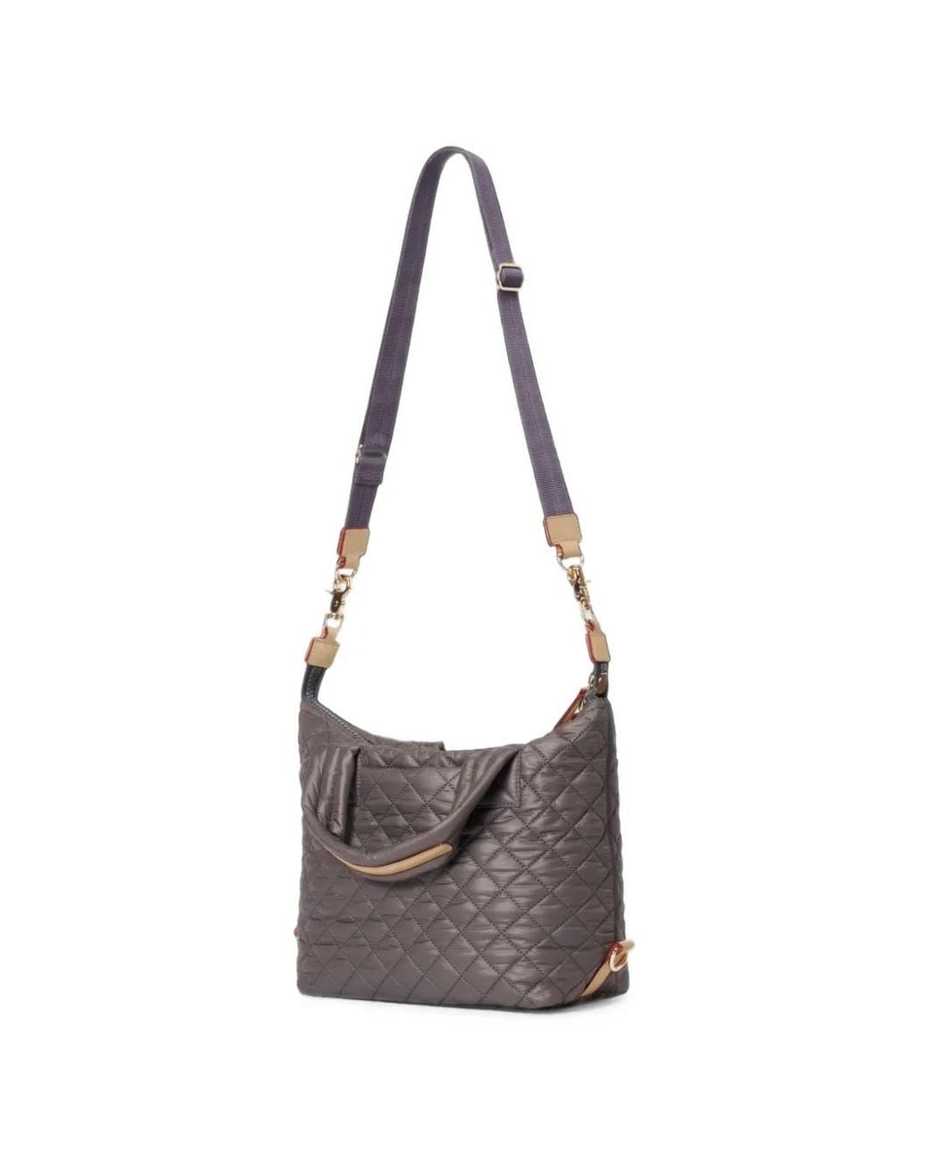 MZ Wallace Gray Small Sutton Deluxe Quilted Tote Bag