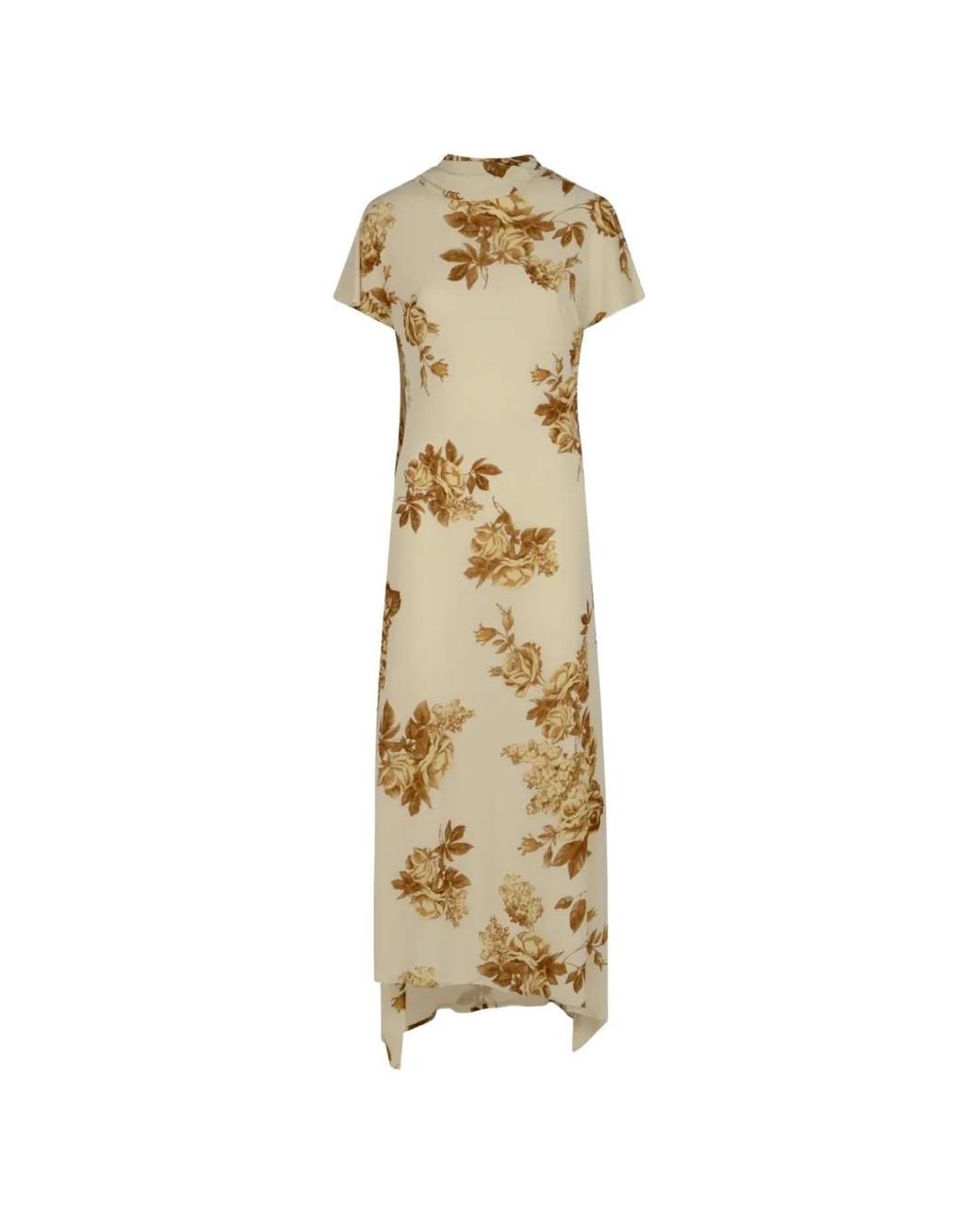 Magda Butrym Metallic Floral-Print Open-Back Midi Dress