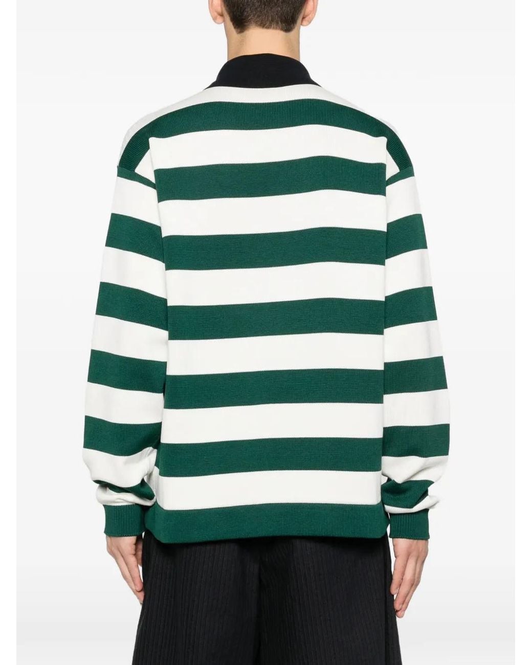 Gucci Green Striped Polo Shirt for men
