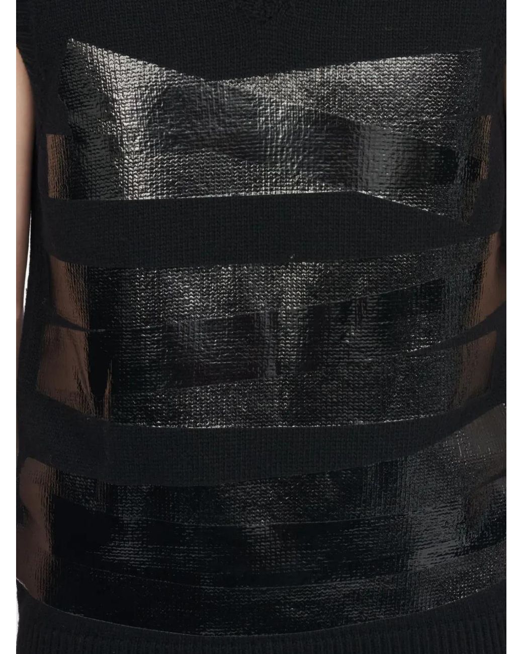 MM6 by Maison Margiela Black V-Neck Wool Vest for men