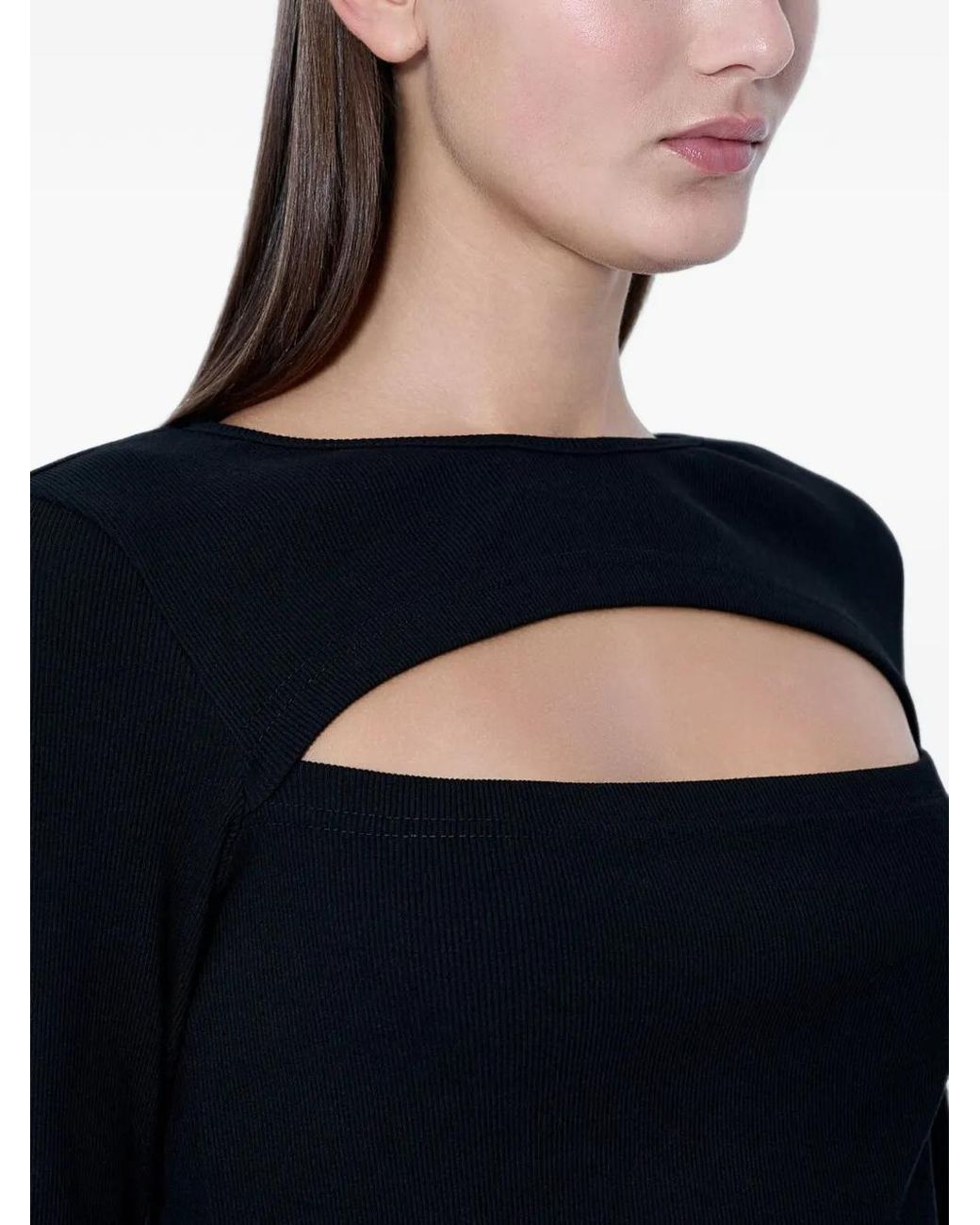 Yohji Yamamoto Blue Cut-Out Cotton Blouse