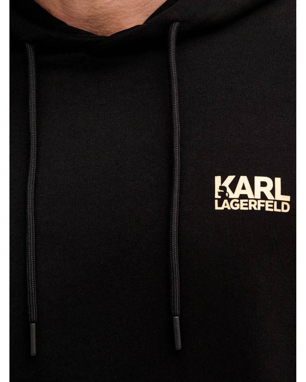 Karl Lagerfeld Black Logo Hoodie for men