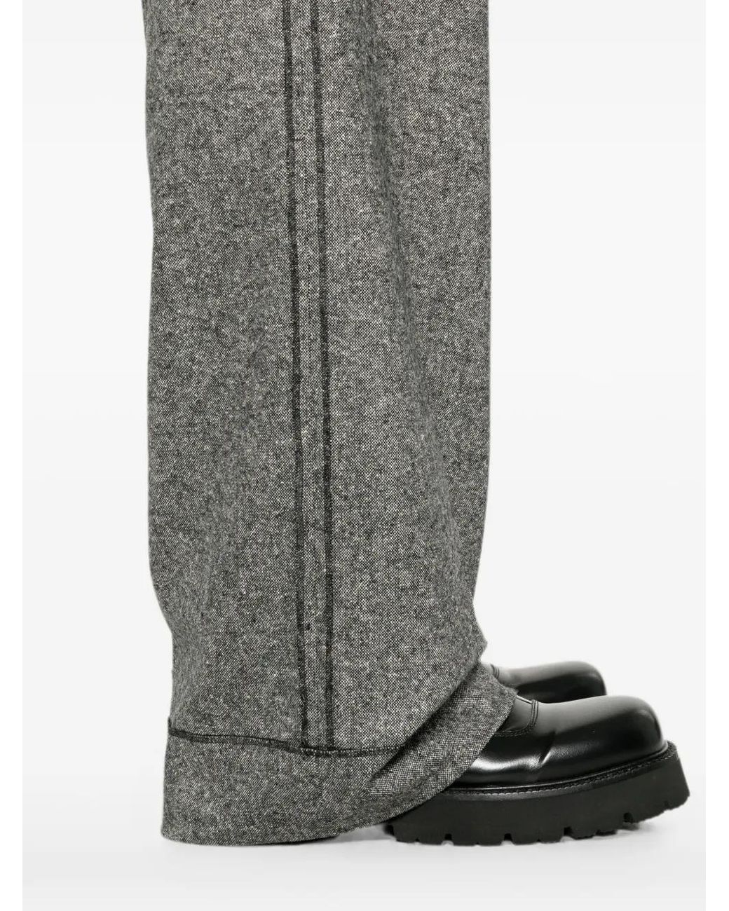 MM6 by Maison Margiela Gray Belt-Loop Wide-Leg Trousers for men