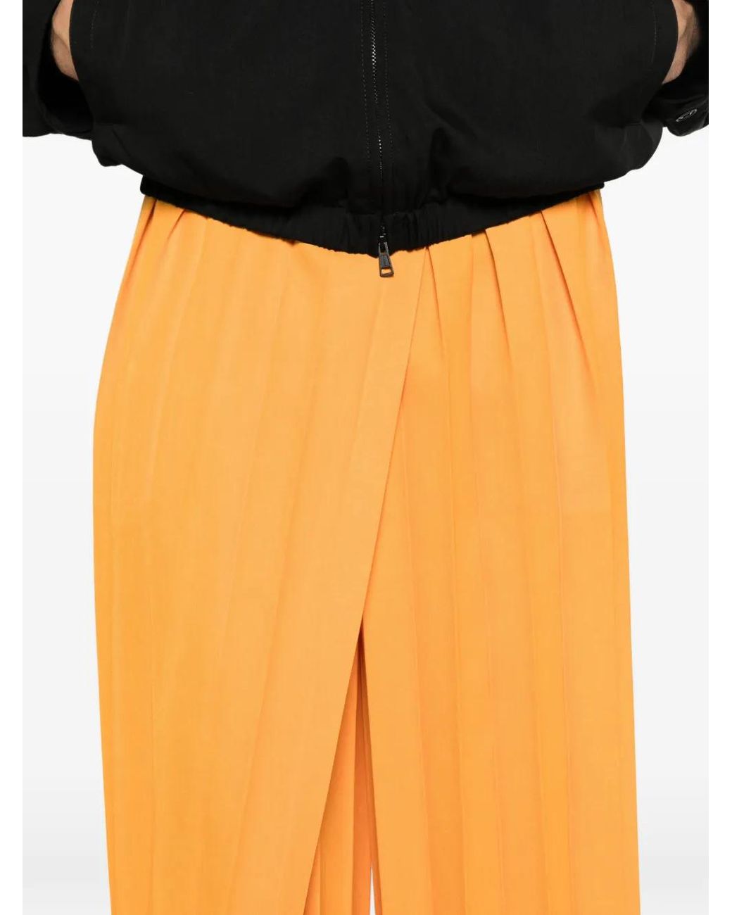 Issey Miyake Orange Edge Ensemble Pleated Cropped Trousers for men