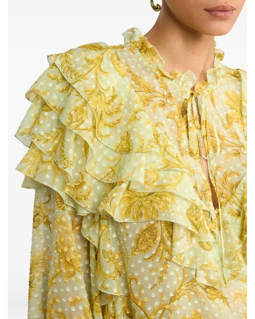 Etro Yellow Oberteil mit Blumenmuster