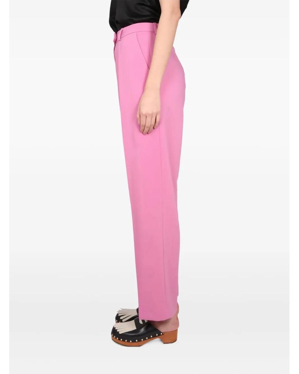 Alysi Pink Pleated-Front Trousers