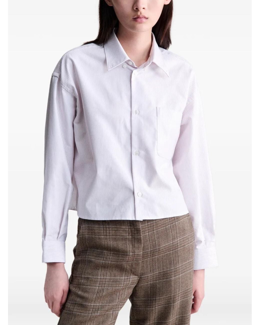 A.P.C. White Striped Button-Down Shirt