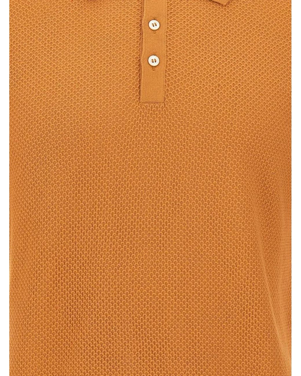 Gran Sasso Orange Cotton Polo Shirt for men
