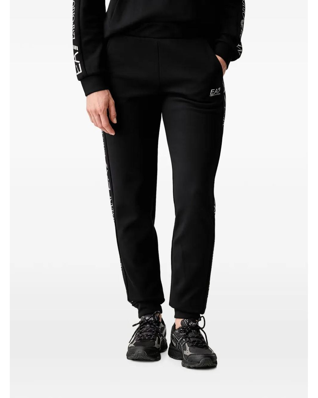 EA7 Black Logo-Tape Tracksuit
