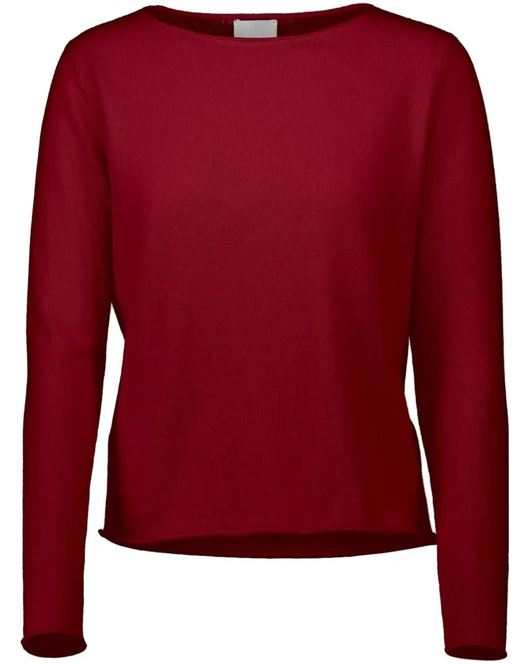 Allude Red Slash-Neck Sweater