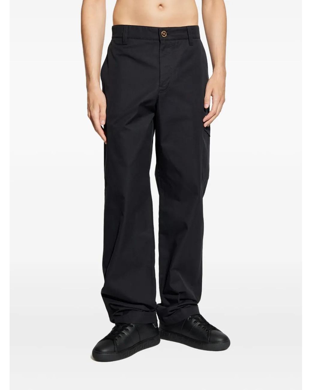 Versace Blue Zip-Pocket Trousers for men