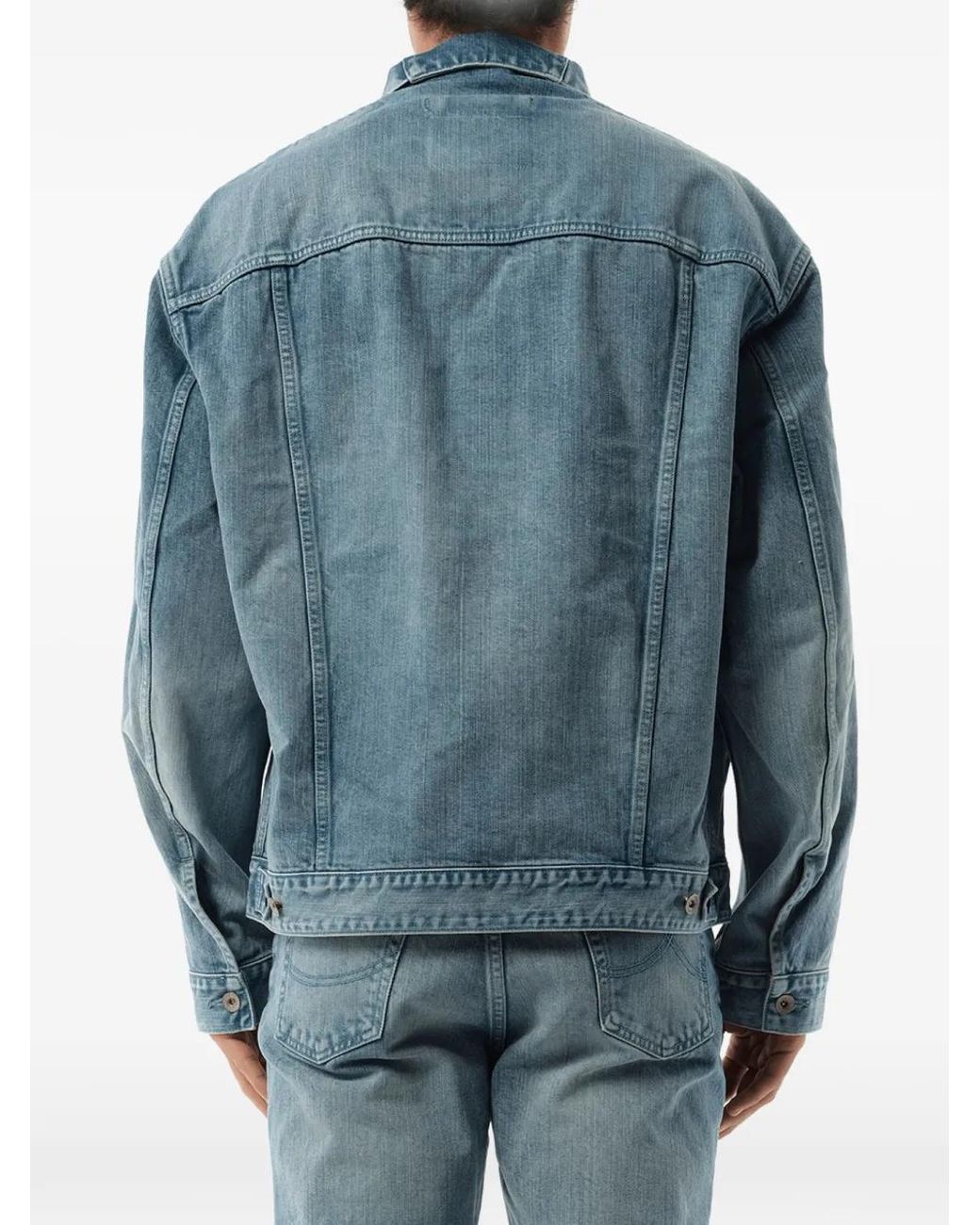 Doublet Blue Care Chest-Flap-Pocket Button-Up Denim Jacket for men