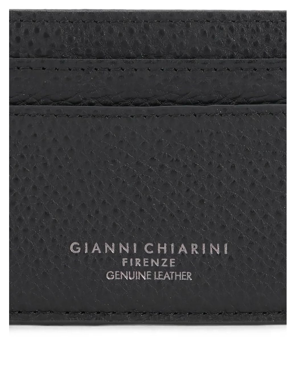 Gianni Chiarini Black Grained Leather Cardholder for men