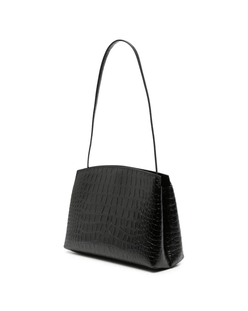 Liffner Black Pushlock Croc-Effect Clutch Bag