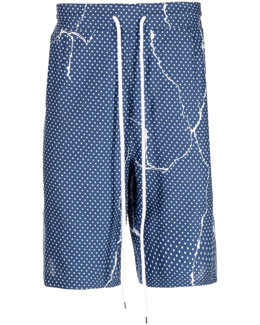 Destin Blue Polka-Dot Pattern Print Shorts for men