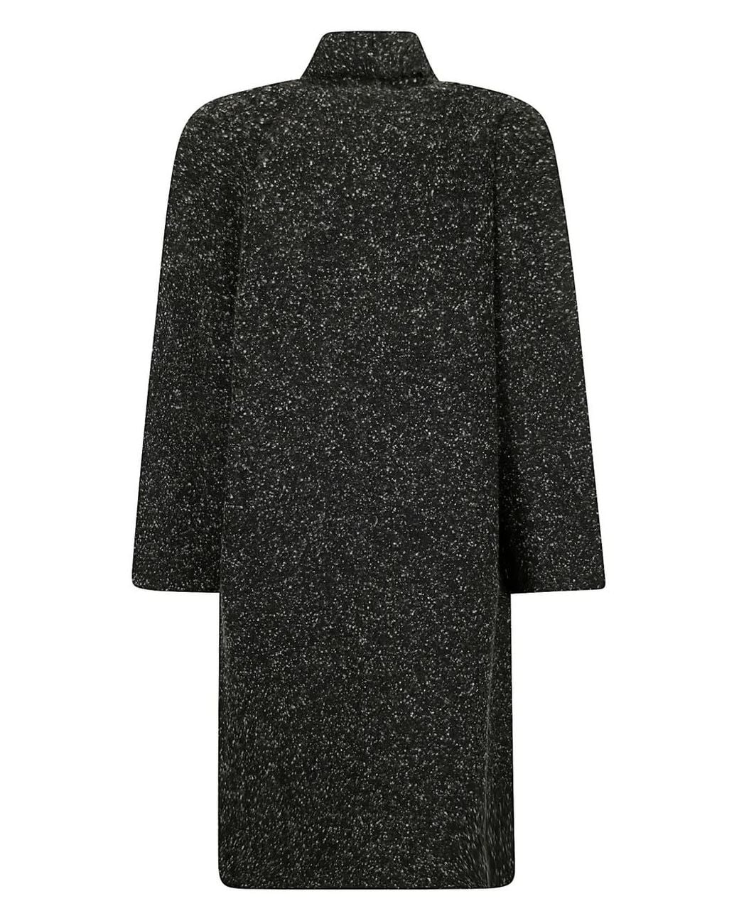 Boboutic Gray Wool-Cashmere Blend Concealed Button Coat