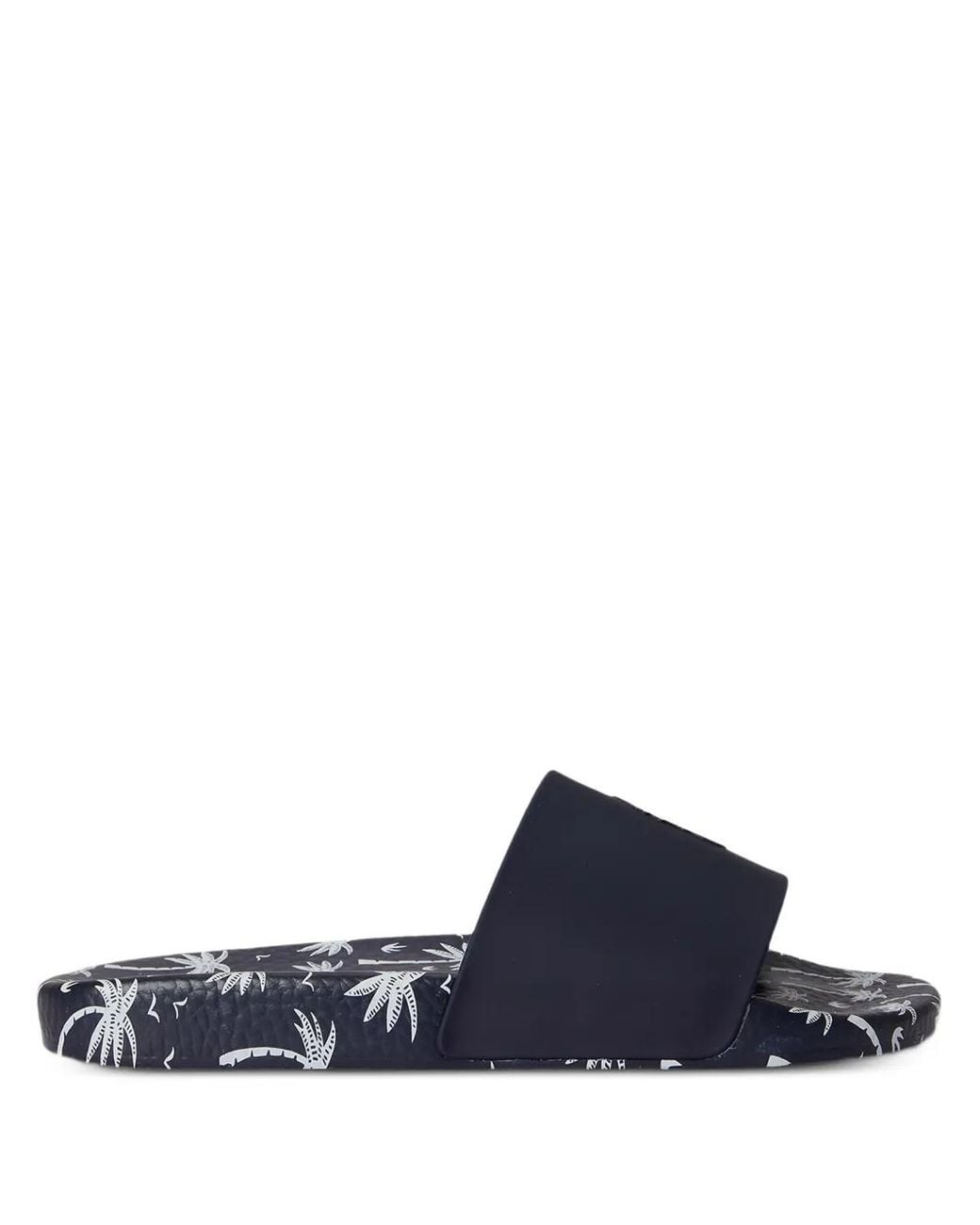 Polo Ralph Lauren Blue Palm-Tree-Print Pony Slides for men