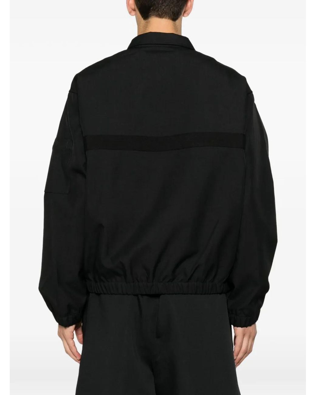 Stussy Black Zip-Up Panelled Jacket