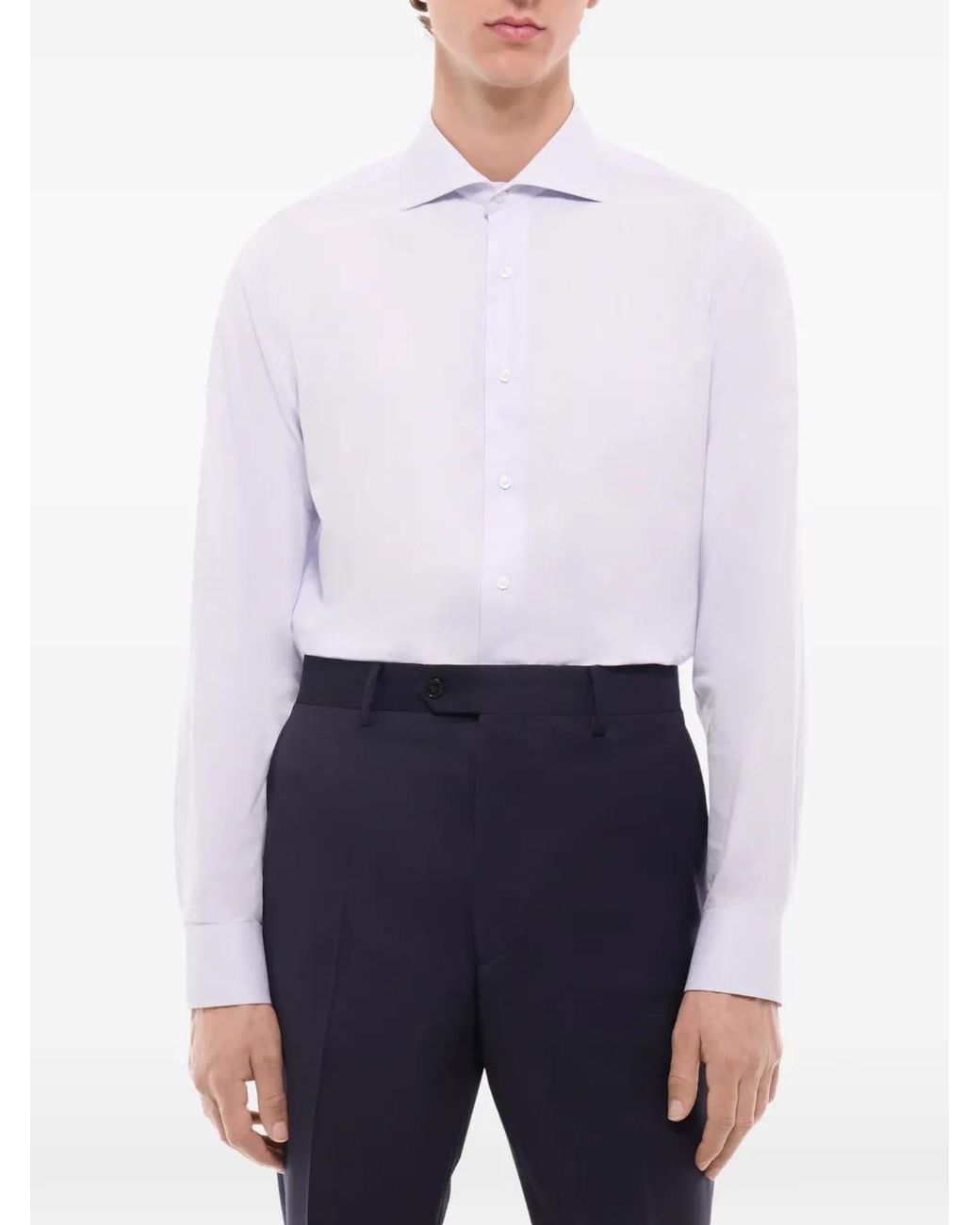 Fursac White Long-Sleeve Cotton Shirt for men