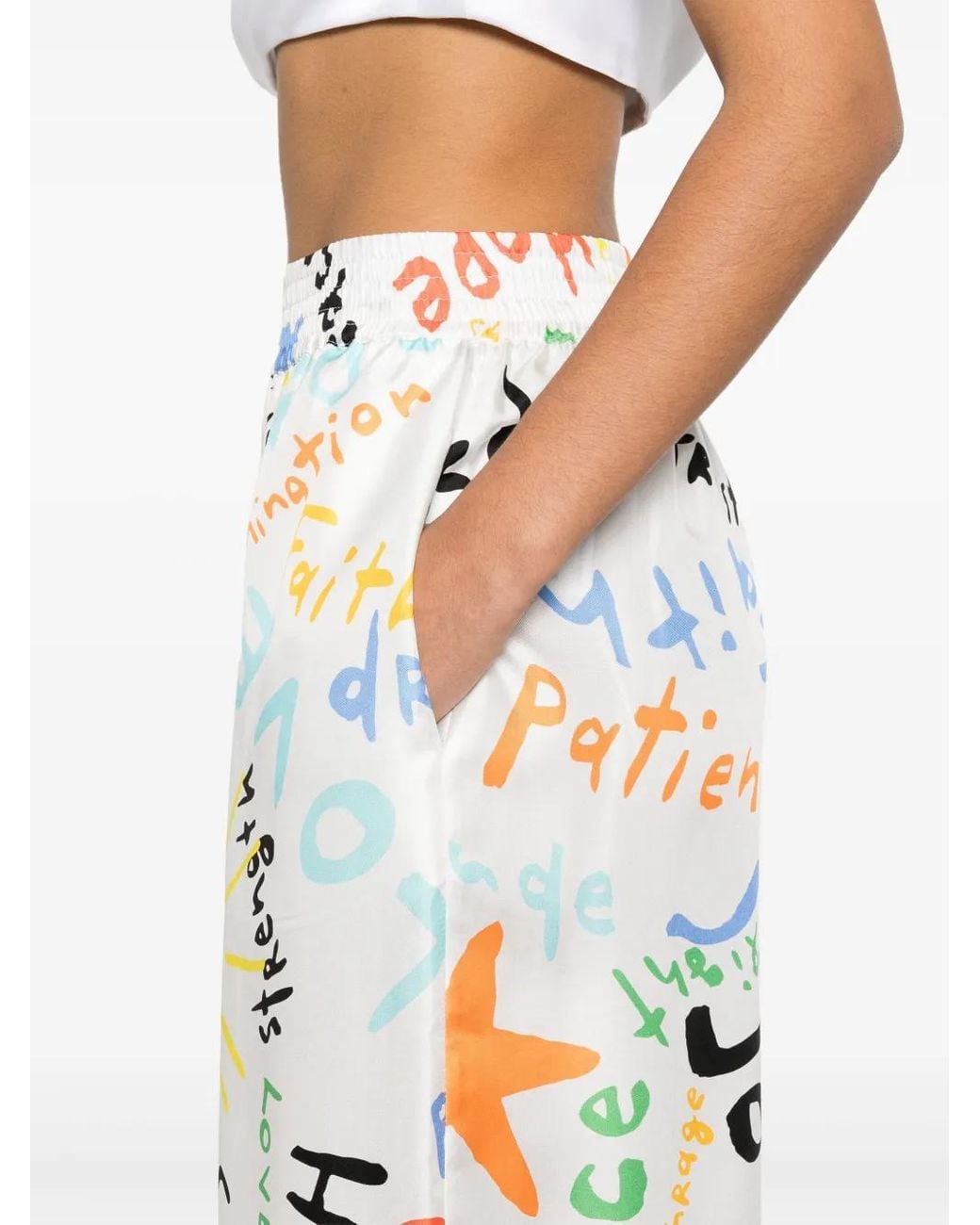 Rianna + Nina White Printed Trousers