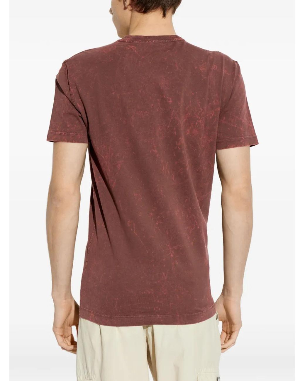 Dolce & Gabbana Pink Logo-Print T-Shirt for men