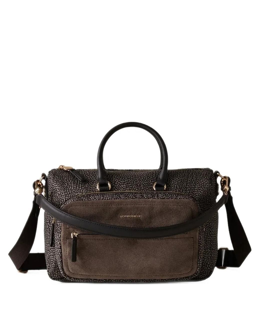 Borbonese Black Op-Print Tote Bag