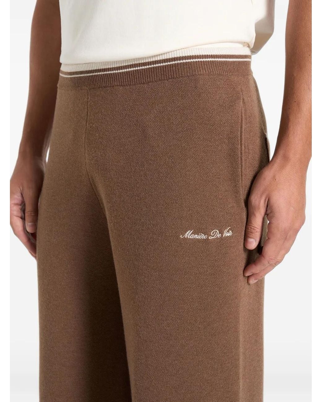 Manière De Voir Brown Pantalon De Jogging Max En Taupe/ Colour Block Signature