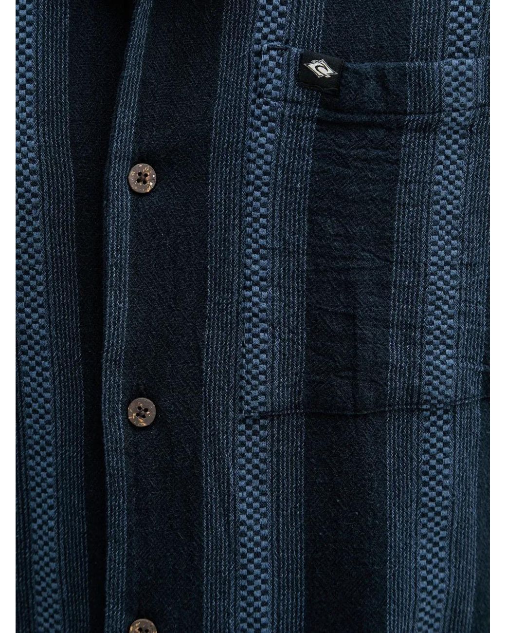 Rip Curl Gestreept Overhemd in het Blue voor heren