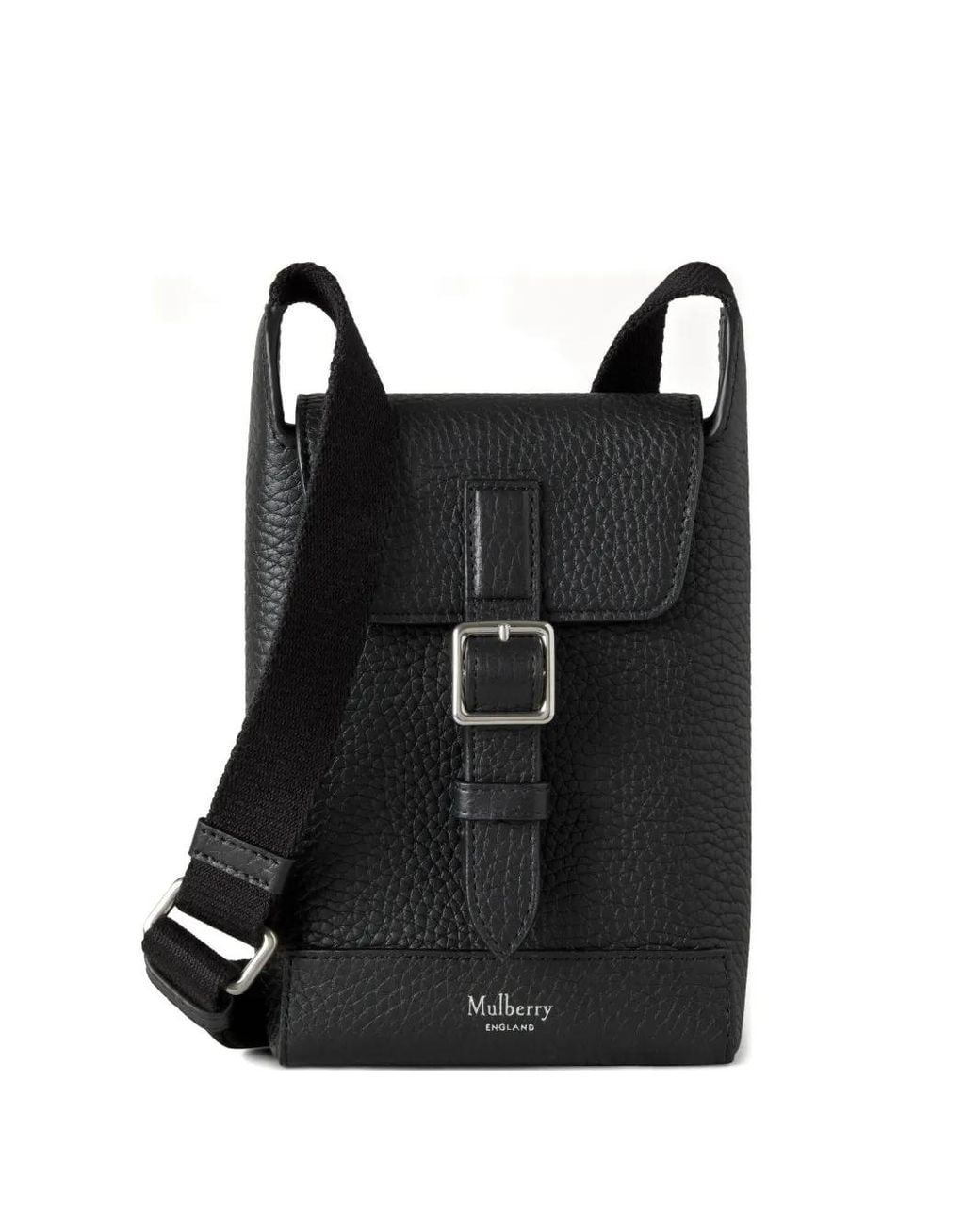 Mulberry Black Chiltern Leather Phone Pouch for men