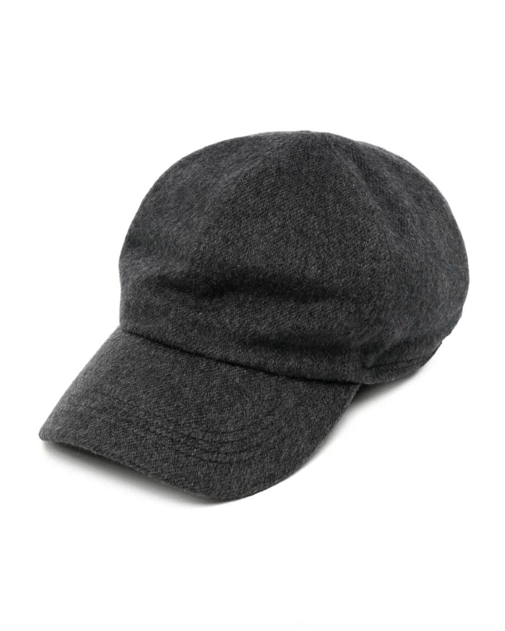 N.Peal Cashmere Gray Cashmere Baseball Cap